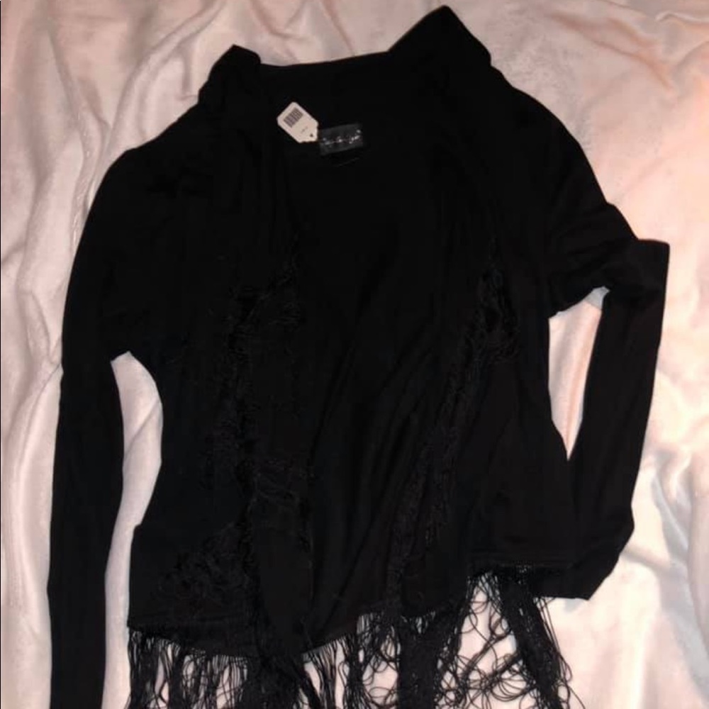 Black fringe Cardigan